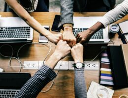 Friends working together