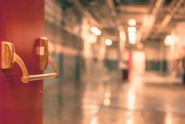 Open door to a university
