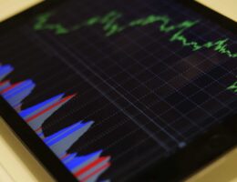 iPad showing financial graphs