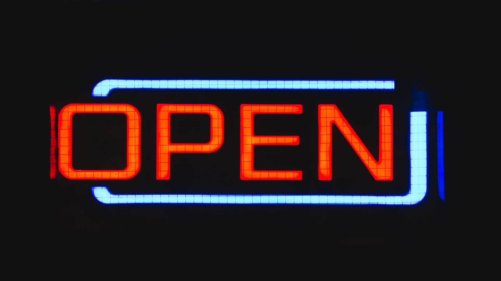 Neon "open" sign