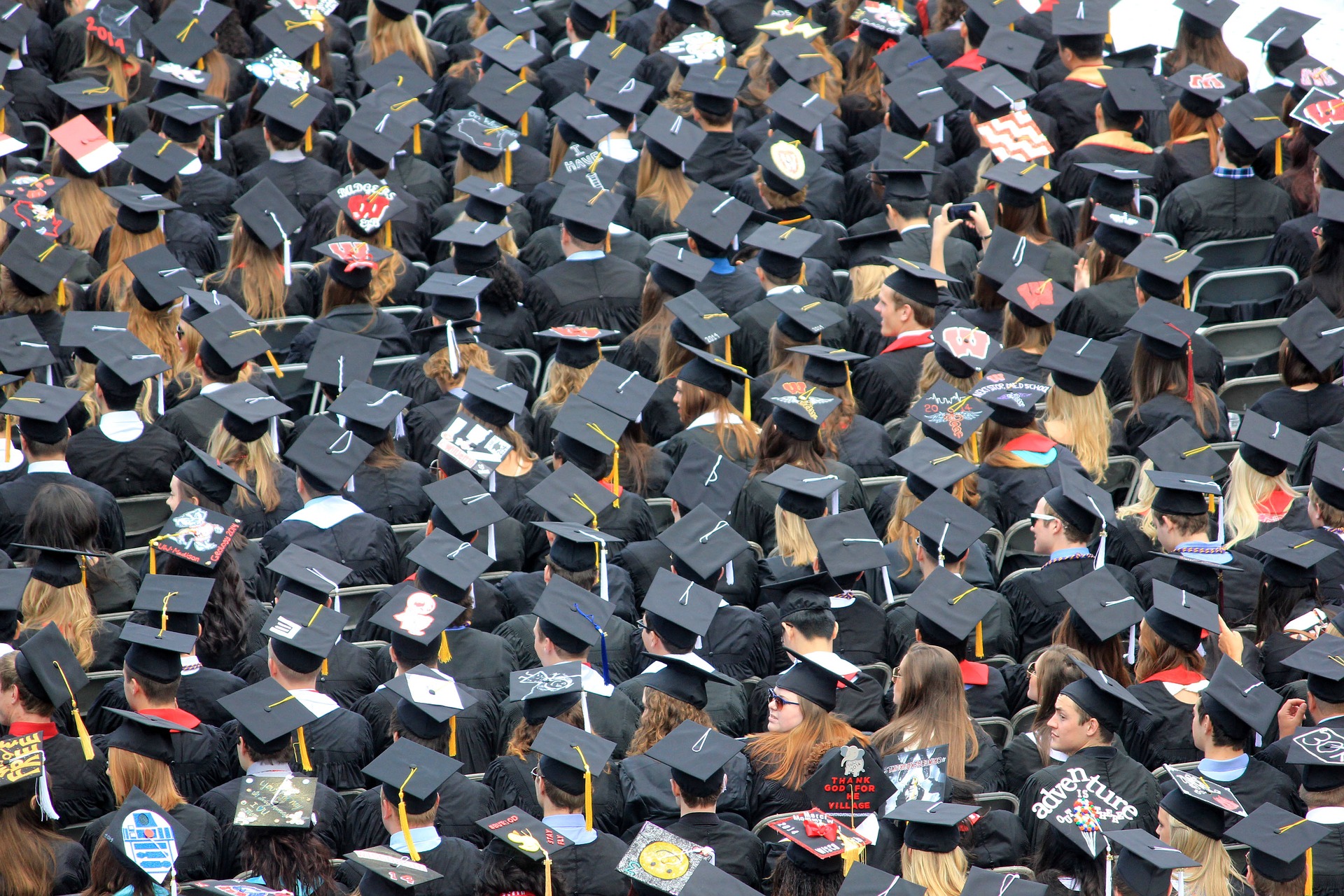 graduation caps.