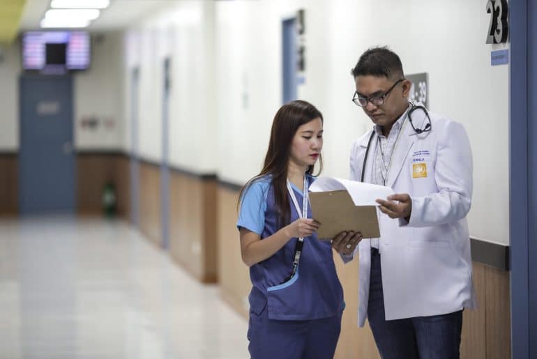 doctor and assistant.