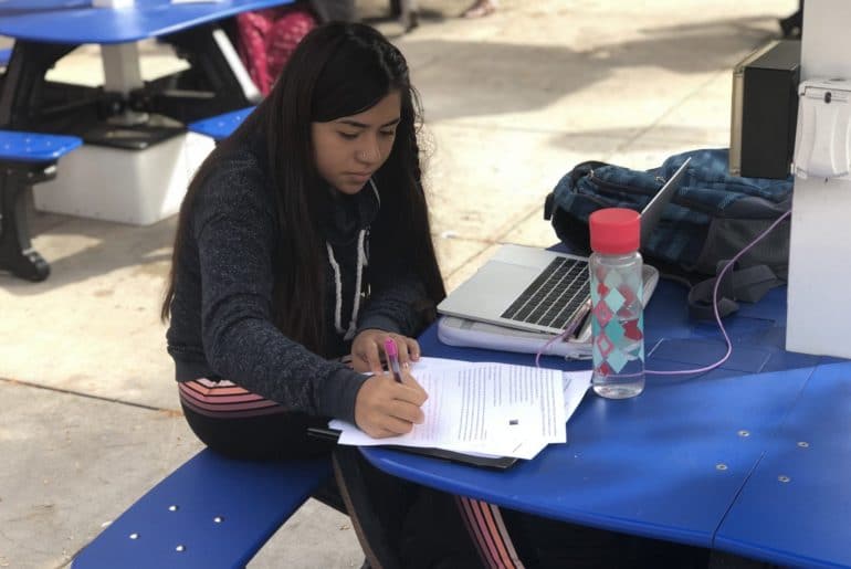 Carla Ordaz, student at the University of Colorado, Denver. Photo by Taylor Sienkiewicz.