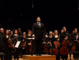 The Colorado Symphony performing. Judith is standing the the left of the conductor. Photo courtesy of the Colorado Symphony.
