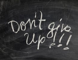 chalkboard writing don't give up