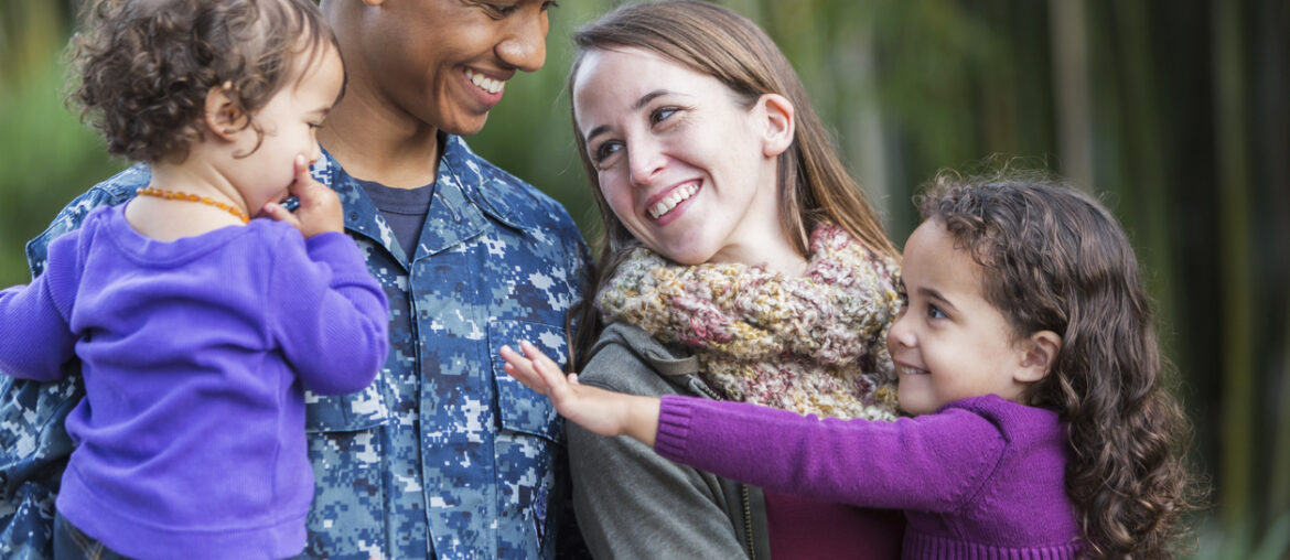military family finding support resources on campus