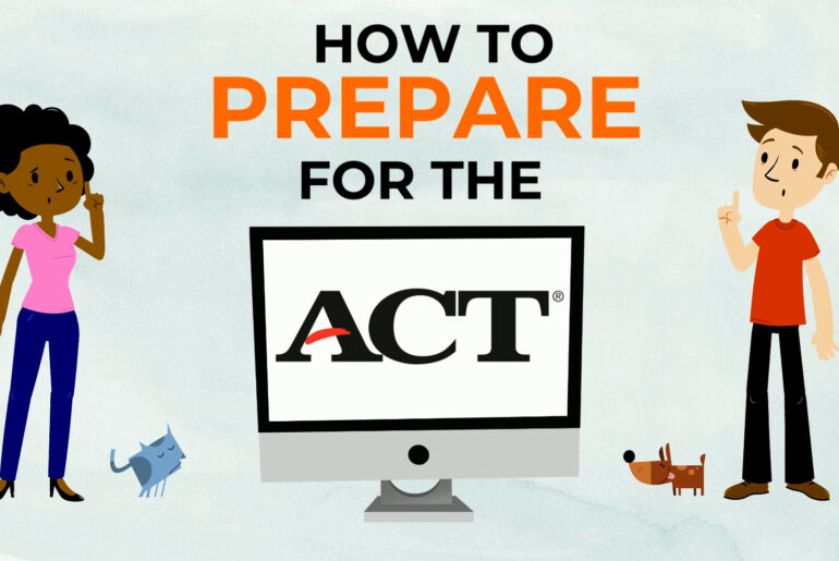 illustration of students learning how to prepare for the ACT