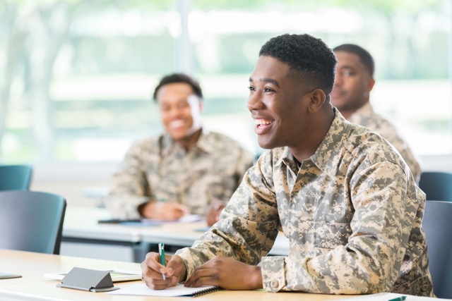 Student studying ASVAB Test Prep Online​