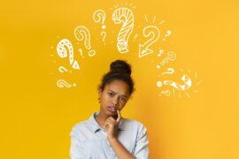 Student with many standardized tests and questions on their mind.