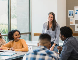 Teacher providing differentiated instruction based on a student's need she found through data clarity