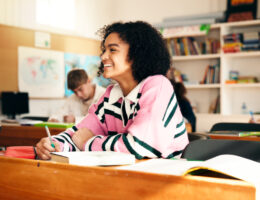 Student excited to study for their AP exam schedule​