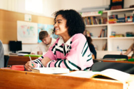 Student excited to study for their AP exam schedule​