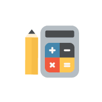 pencil and calculator icon